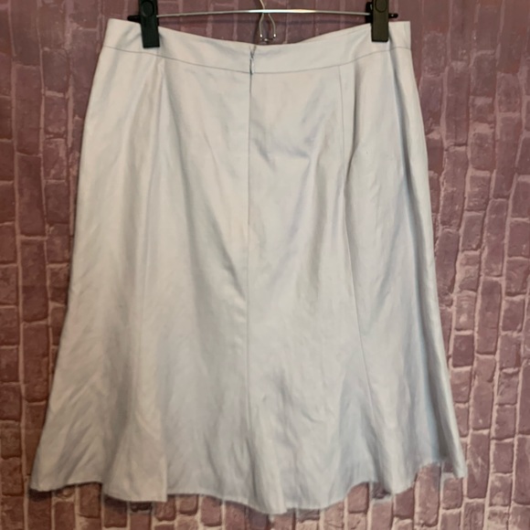 🔴Silver-Lavender Silk & Linen Flounce Hem Skirt - Picture 3 of 9